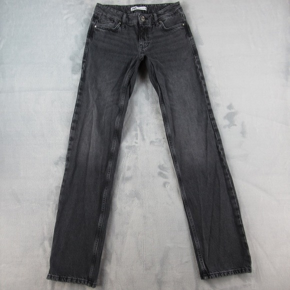 Zara Denim - Zara Womens Jeans Size 0 Gray Faded Black Straight Leg Denim 6164/058/800